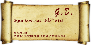 Gyurkovics Dávid névjegykártya